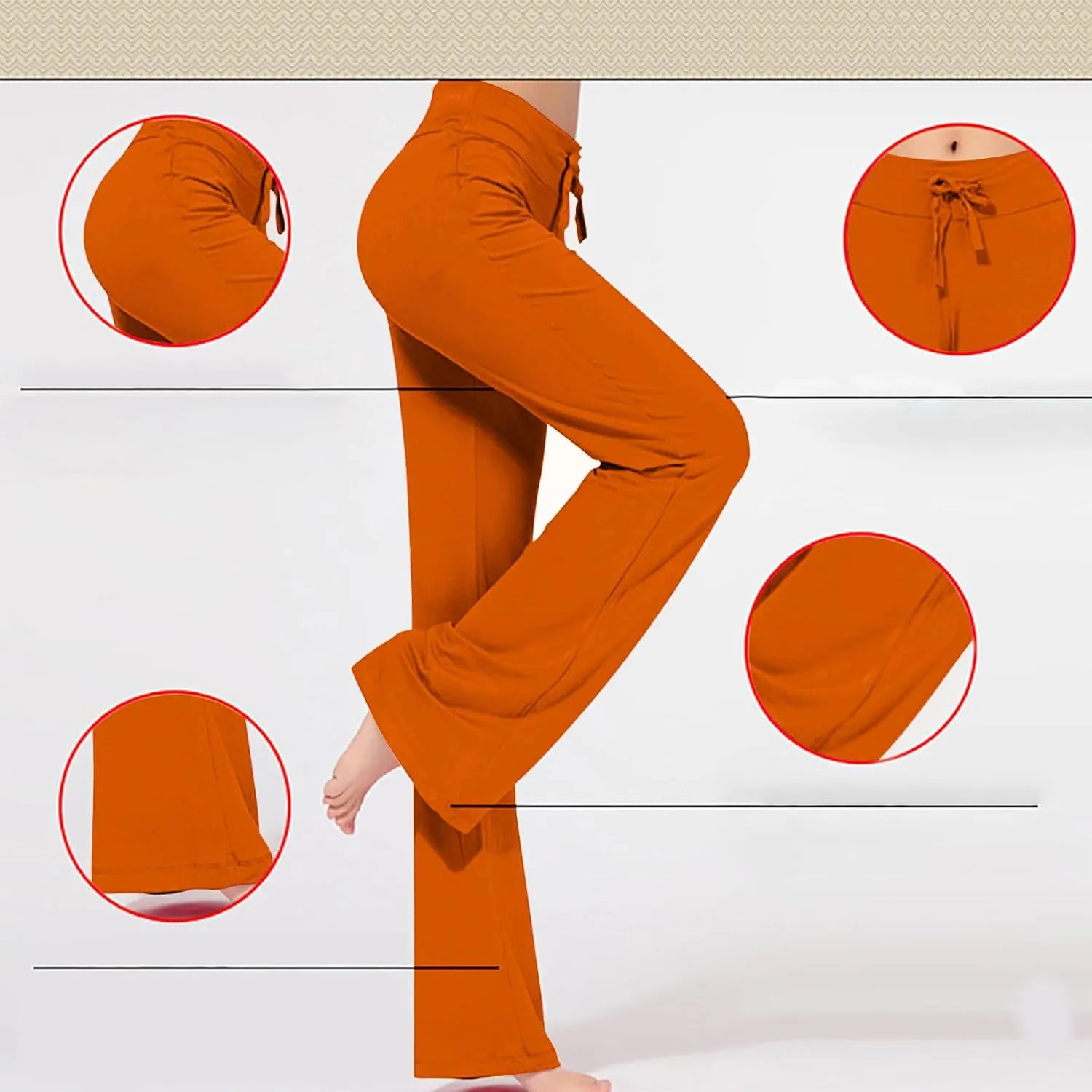 Women Plus Size Yoga Pants 2025 Casual Drawstring Elastic High Waist Wide Leg Workout Trousers Loose Palazzo Pants