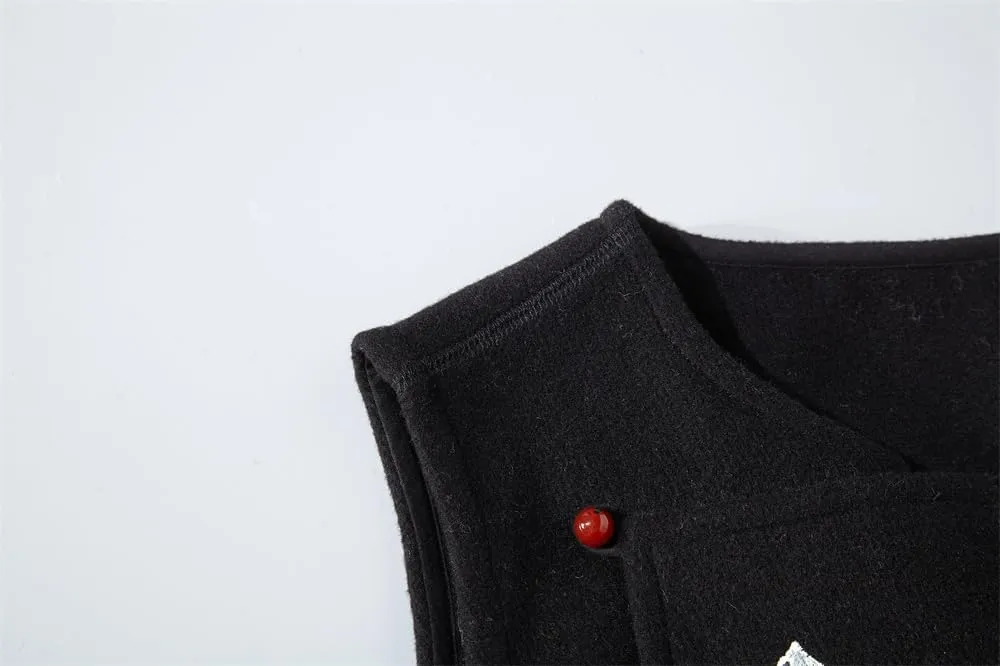 Women Vest in Autumn Winter Style Thickened Chinese Embroidery Suit Improved Cheongsam Padded Cotton Coat Top