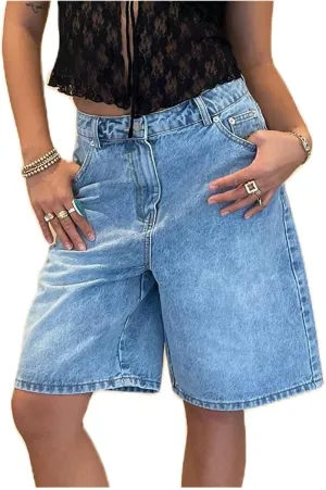 Women Y2K Baggy Denim Shorts Loose Mid Rise Cargo Long Jean Shorts Summer Wide Leg Distressed Carpenter Jorts Women Y2K Baggy Denim Shorts Loose Mid Rise Cargo Long Jean Shorts Summer Wide Leg Distressed Carpenter Jorts
