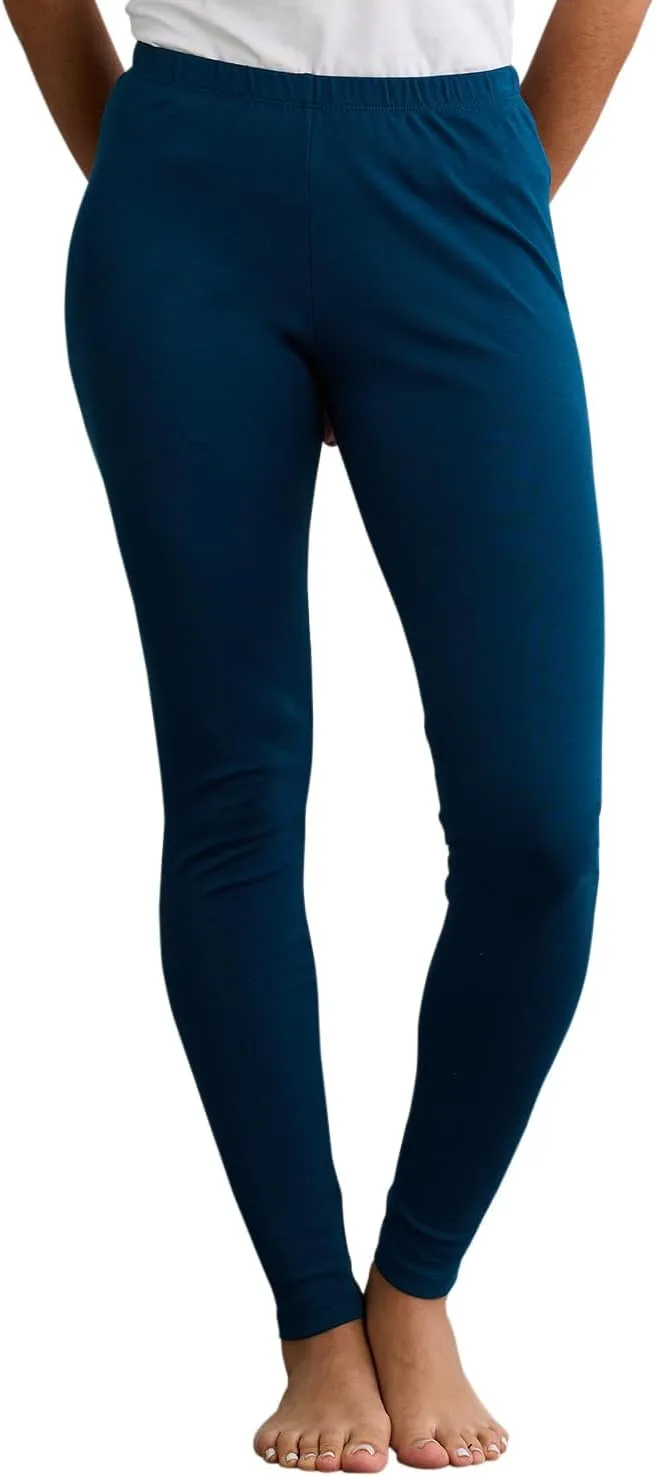 Women's 100% Organic Pima Cotton Leggings Pants - Ankle Length - 26" Inseam