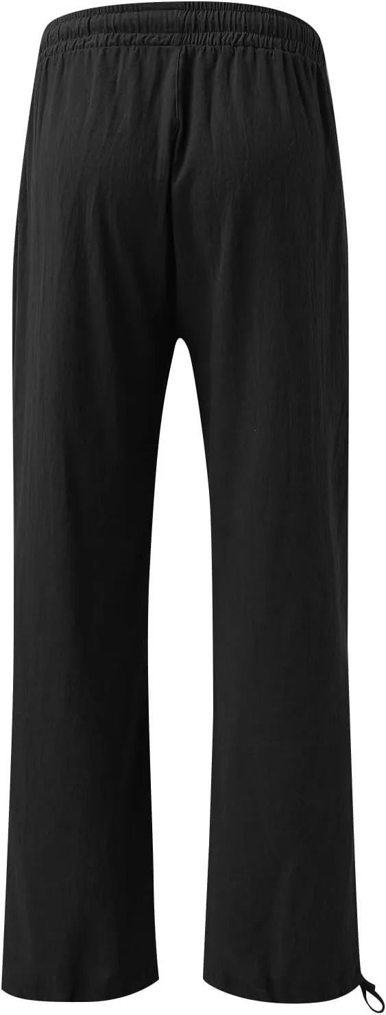 Women's 2024 Casual Wide Leg Pants High Waist Drawstring Loose Fit Trousers Elastic Waist Wide Leg Pants with Pockets