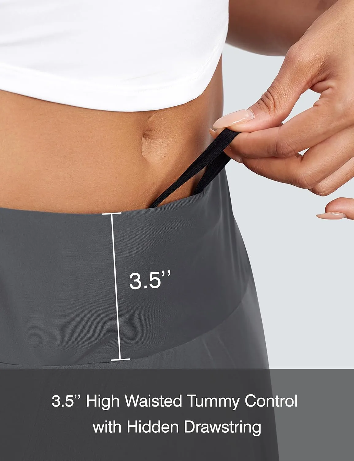 Womens 3" Swim Board Shorts High Waisted Flowy Quick Dry UPF 50  Summer Beach Shorts with Liner Zipper Pockets