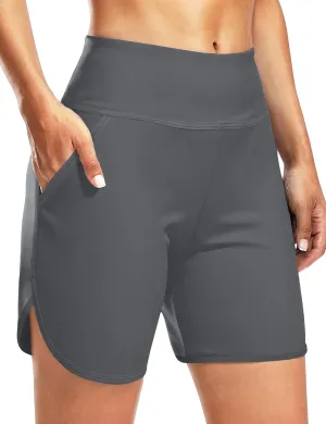 Women's 5" Swim Board Shorts Quick Dry High Waisted Swimsuits Shorts with Pockets UPF 50  Bathing Suits Bottoms