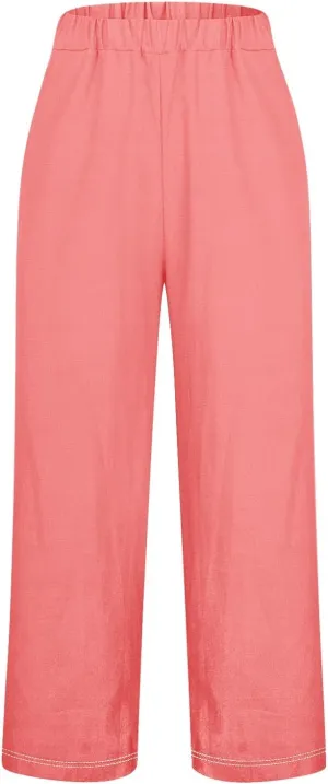 Womens Casual Cotton Linen Pants and Pants with Pocket Long Pants Wide Leg Long Lounge Pant Trousers Lounge Sets for
