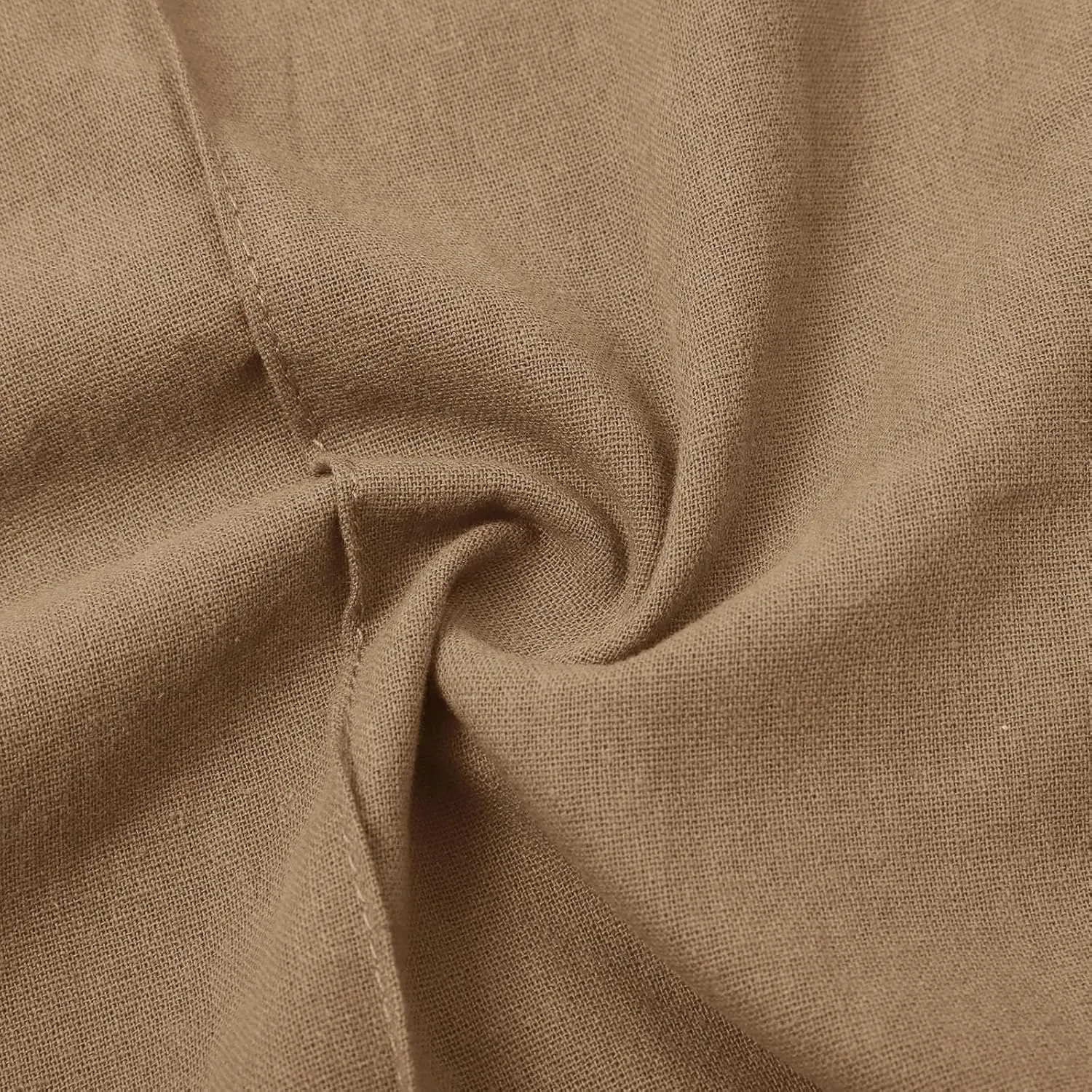 Womens Cotton Linen Baggy Wide Leg Pants Casual Drawstring Elastic Waisted Palazzo Harem Trousers with Pockets