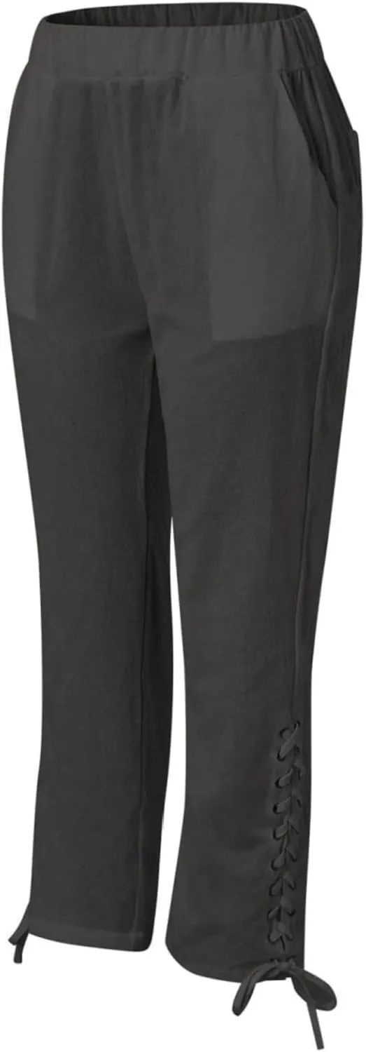 Womens Cotton Linen Pants Summer Casual Wide Leg Elastic Palazzo Pants High Waisted Loose Beach Trousers with Pockets