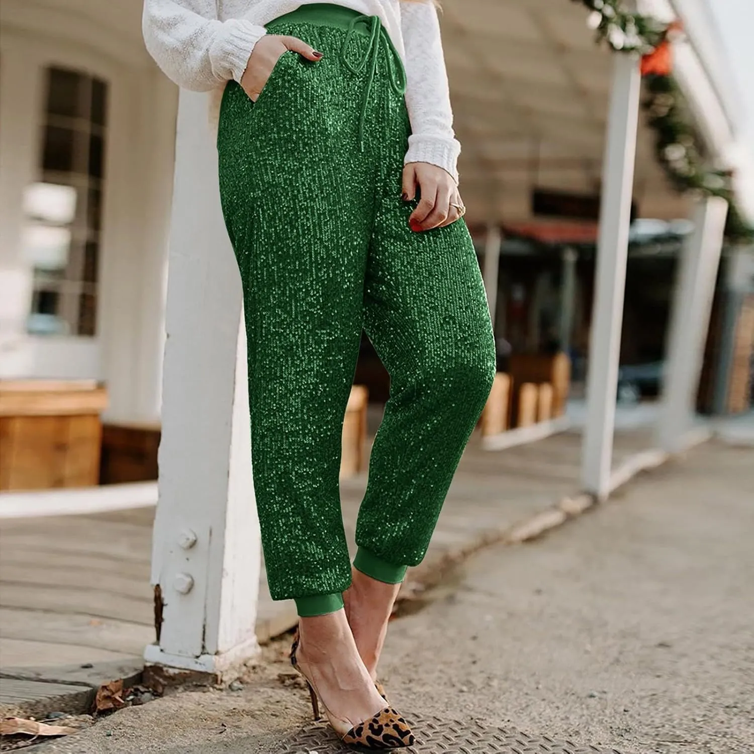 Women's Cotton Linen Summer Loose Pant Trousers Low Waist Lounge Pants Slim Fit Trouser Work Business