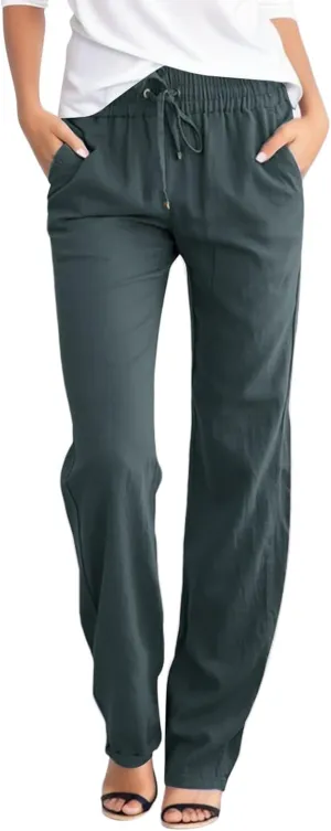 Women's Fleece Lined Hiking Pants Winter Casual Vacation Thermal with Pockets Straight Leg High Waisted