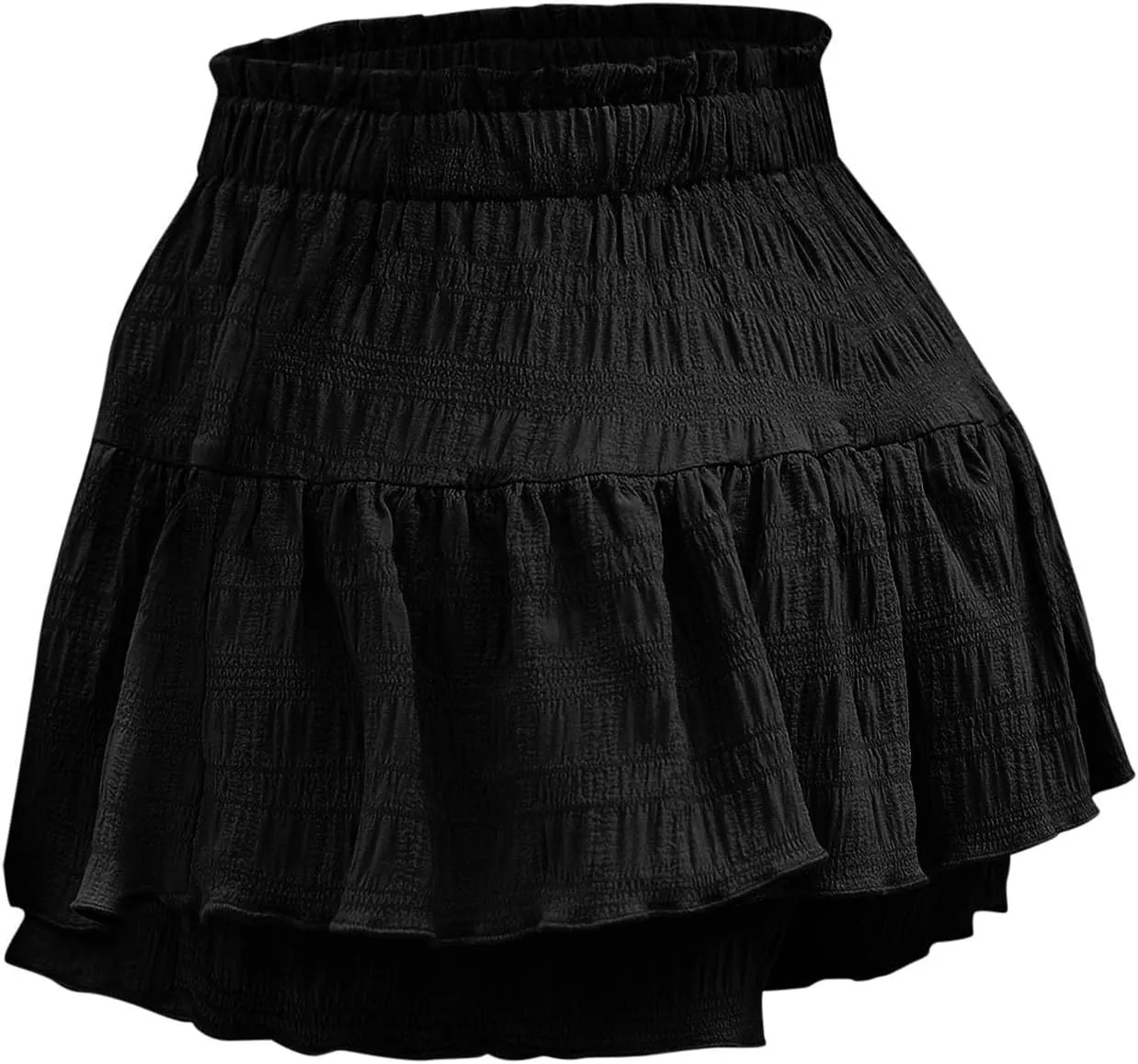 Womens Flowy Casual Shorts Boho Simple Ruffle Tiered Skorts High Waist Wide Leg Loose Beach 2025 Vacation Cute Short