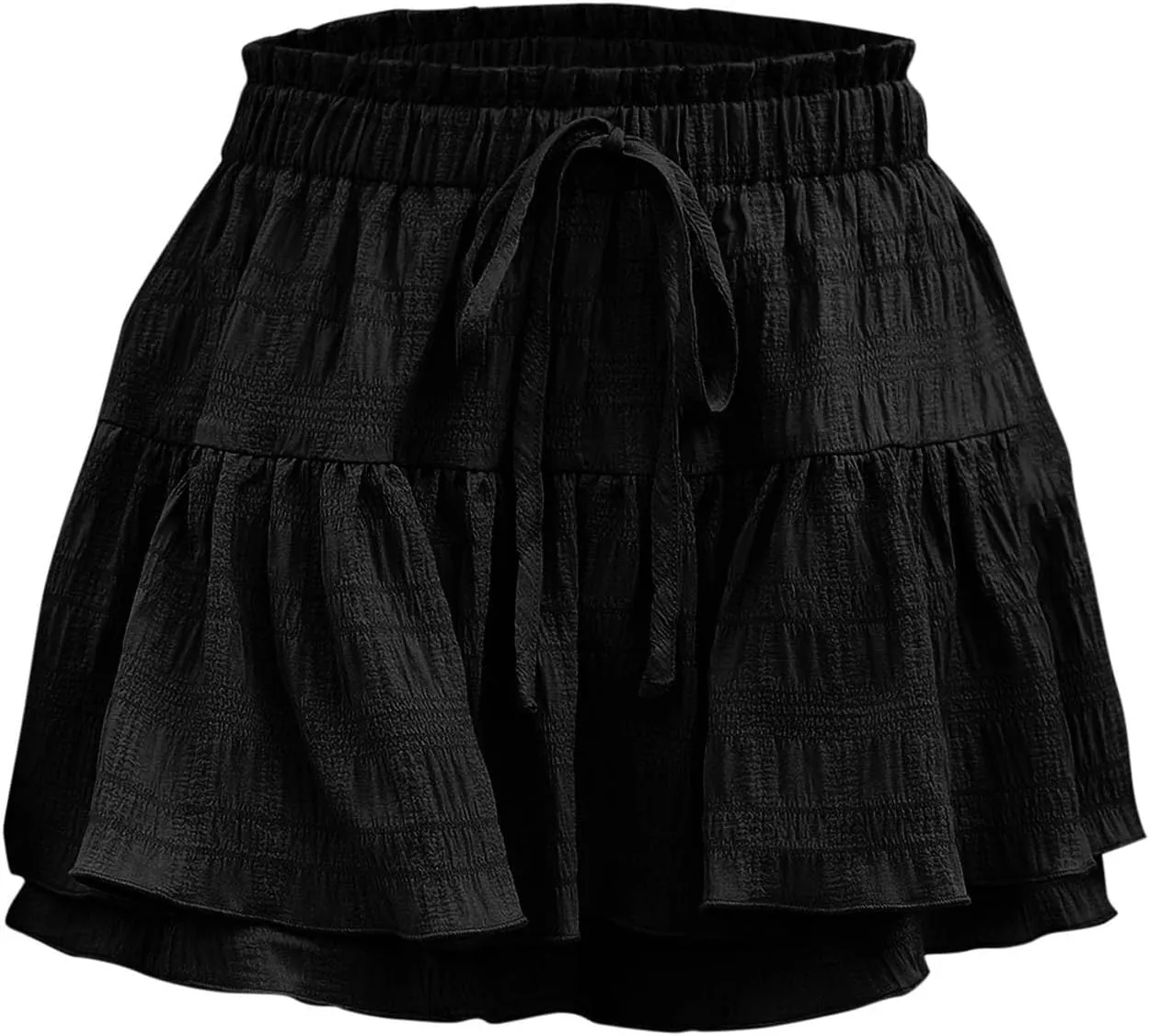 Womens Flowy Casual Shorts Boho Simple Ruffle Tiered Skorts High Waist Wide Leg Loose Beach 2025 Vacation Cute Short