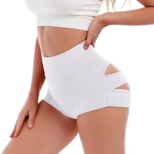 Womens High Waist Cutout Booty Shorts Strappy Scrunch Mini Hot Pants Ripped Butt Lift Yoga Sport Rave Dance Bottoms
