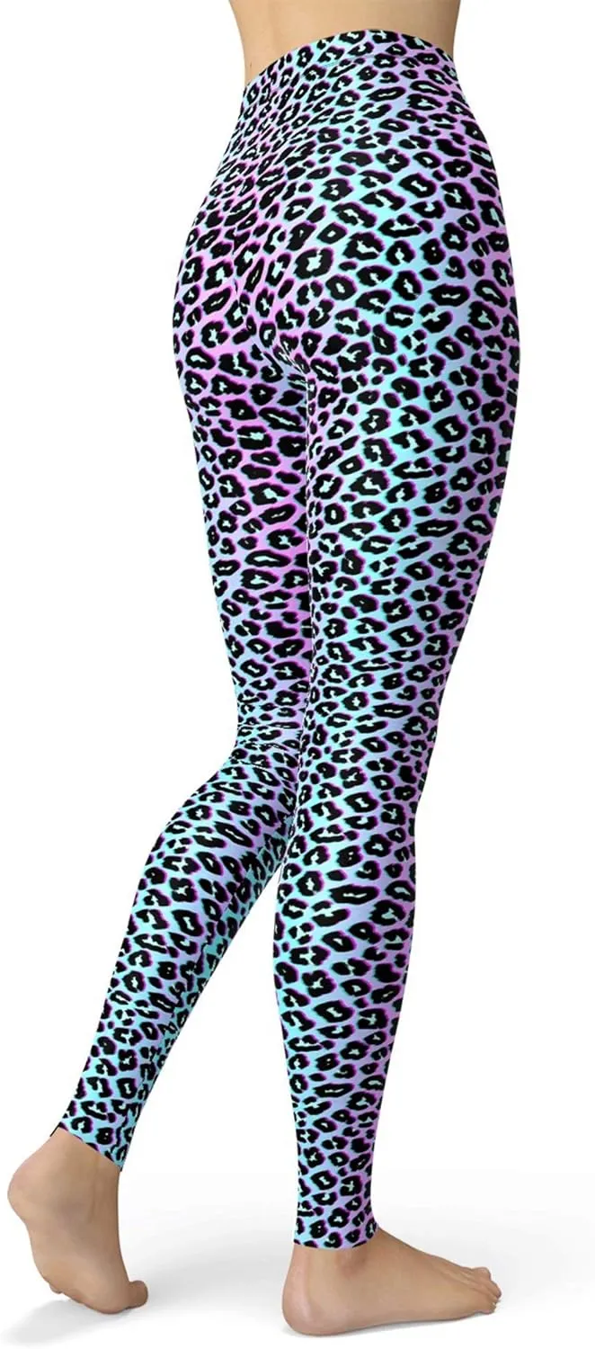 Women's Leopard Printed Leggings Animal Skin Brushed Buttery Soft Tights