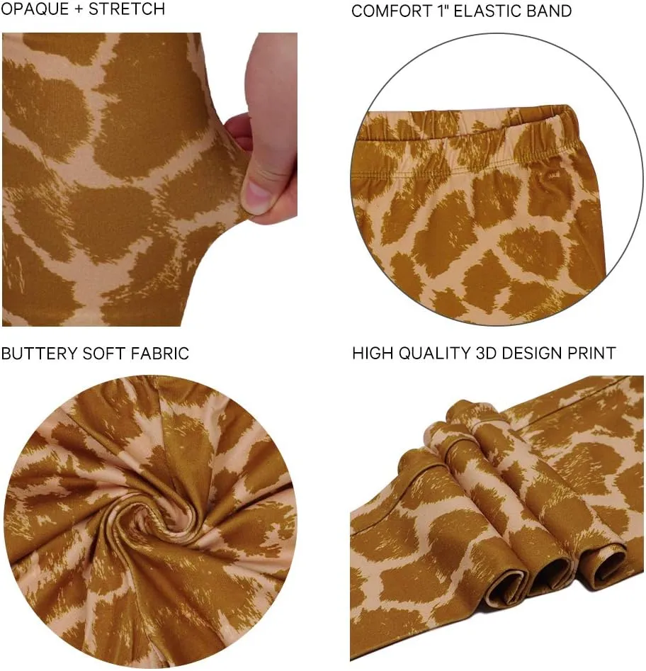Women's Leopard Printed Leggings Animal Skin Brushed Buttery Soft Tights