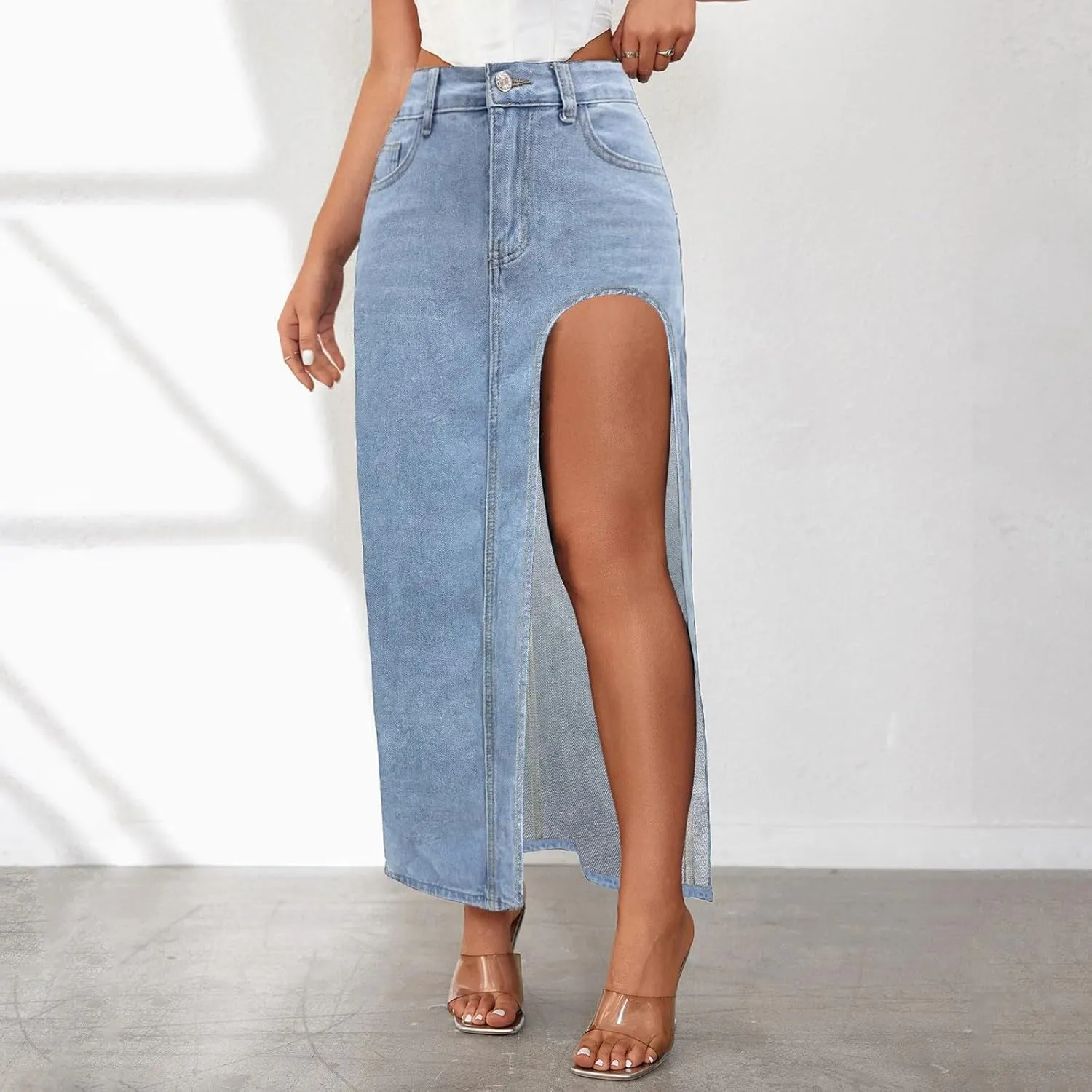 Women's Linen Blend Summer Cropped Palazzo Pants Elastic Waisted Long Lounge Plus Size Palazzo Lounge Pants Office