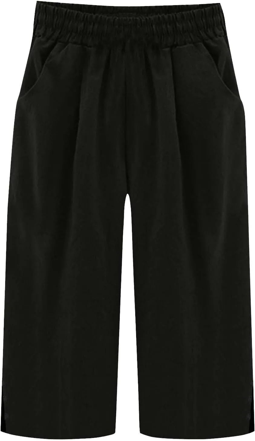 Womens Linen Pants Summer Lightweight Loose Casual Beach Pants Baggy Elastic Waisted Yoga Trousers with Pockets
