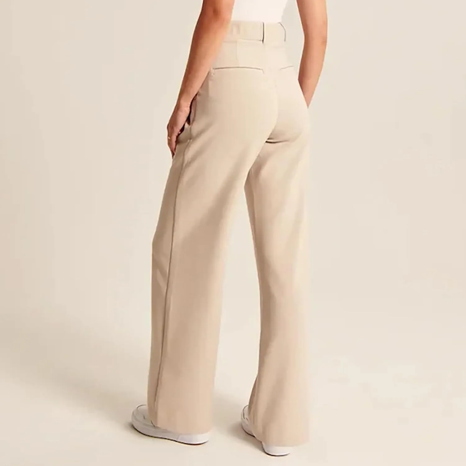 Womens Linen Summer Casual Flowy Palazzo Lounge Pants Elastic Waisted Baggy Stretchy Plus Size Palazzo