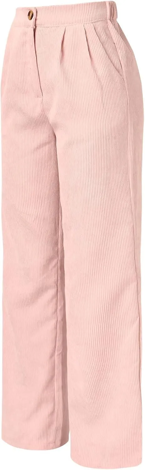 Women's Linen Summer Casual Loose Palazzo Pants Elastic Waisted Wide Leg Plus Size Palazzo Lounge Pants Trendy
