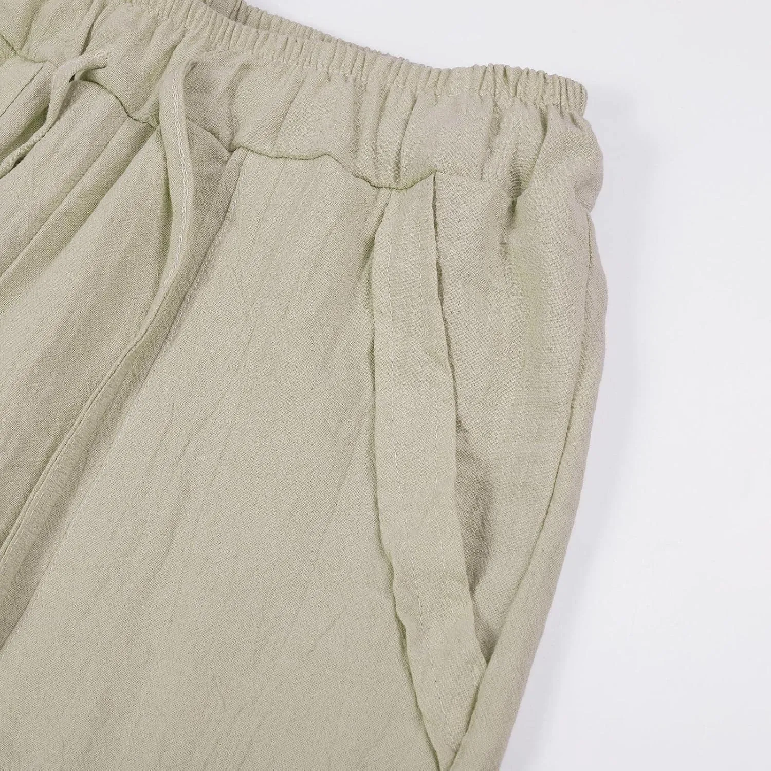 Women's Linen Summer Floral Pant Trousers High Waist Bootcut Loose Fit Palazzo Pants Office