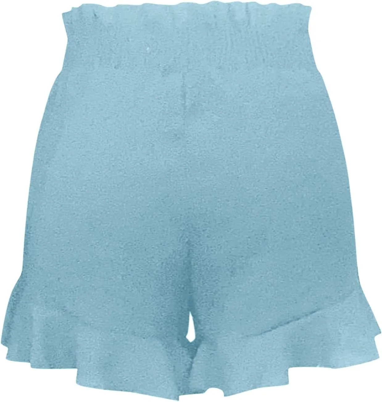 Women's Plus Size Casual Shorts for Summer Trendy Fashion Ruffle Hem Loose High Waisted Elastic Shorts Dressy Baggy