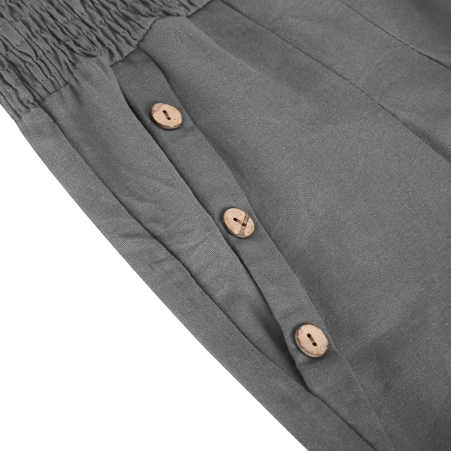 Women's Summer High Waisted Cotton Linen Pants with Pockets Wide Leg Long Lounge Palazzo Pants Loose Flowy Trousers