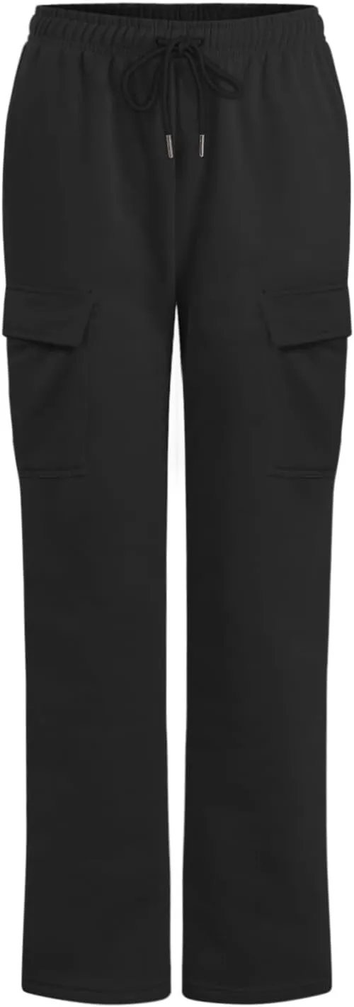 Womens Sweatpants Loose Casual Drawstring Sweat Pants Elastic Band Straight Leg Athletic Pants with Pockets