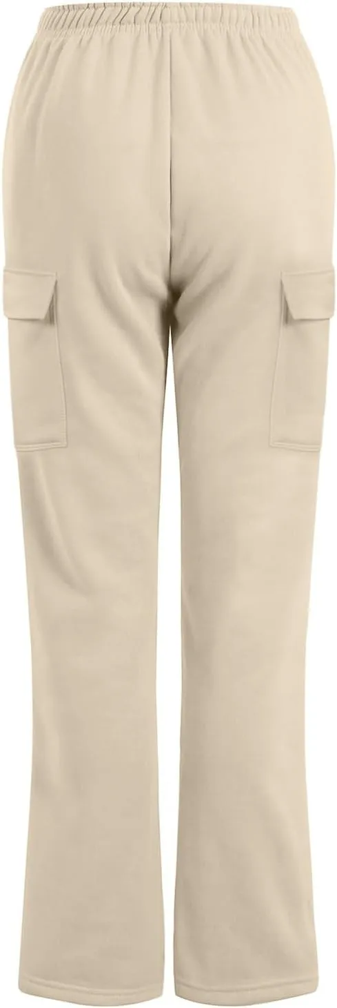 Womens Sweatpants Loose Casual Drawstring Sweat Pants Elastic Band Straight Leg Athletic Pants with Pockets