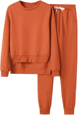 Womens Two Piece Lounge Sets Long Sleeve V Neck Fall Trendy Sweatsuit Long Sleeve Shirts Yoga Pants Sweatsuits