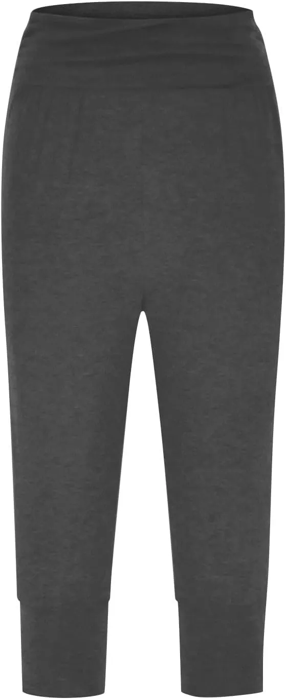 Womens Yoga Capri Pants Solid Color High Waistband Pleated Comfy Fitness Cropped Trousers Summer Outdoor Workout Pants