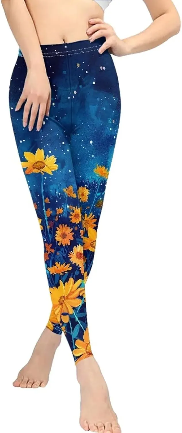 Womens Yoga Pants Full Length High Waist Sports Tights Trousers Stretch Workout Leggings