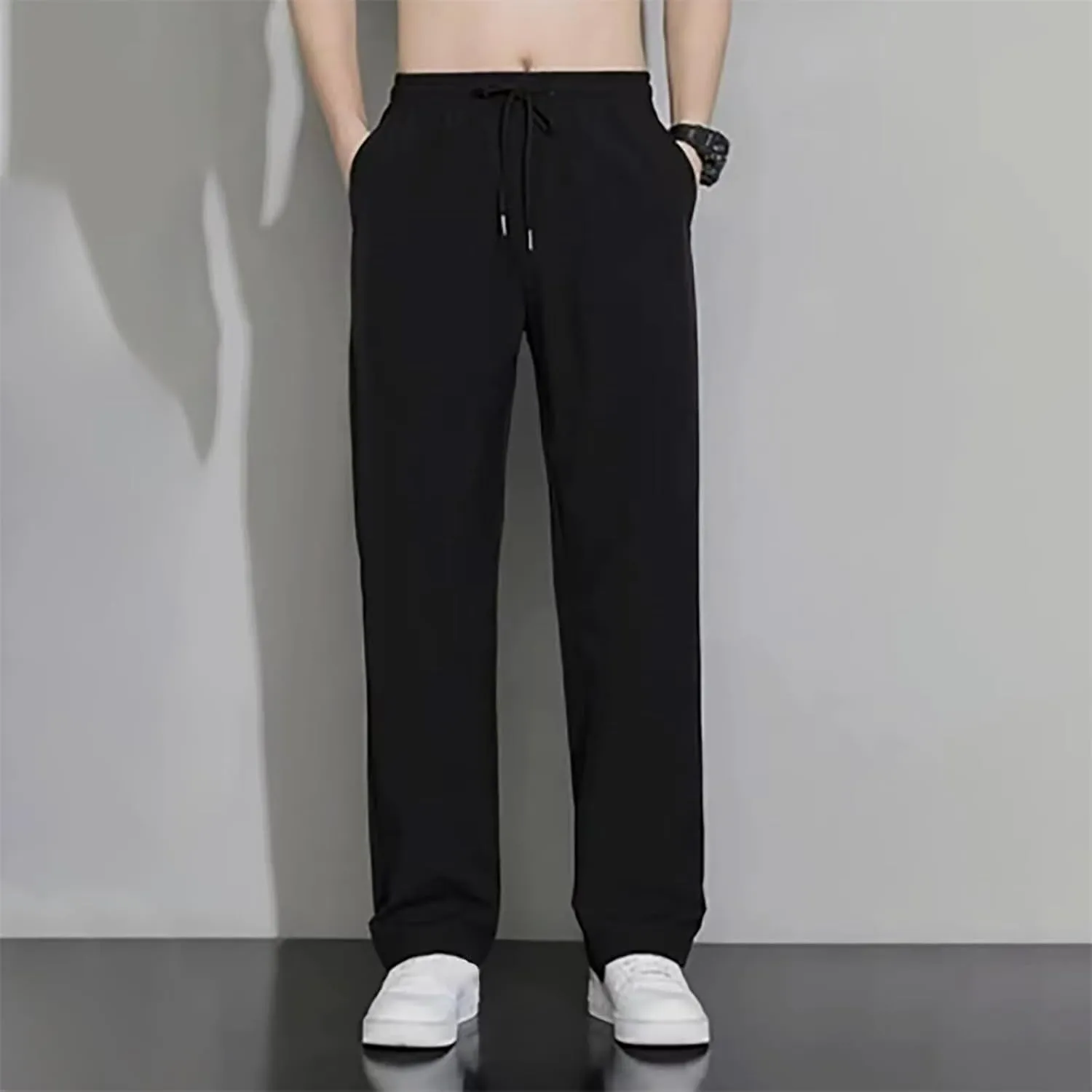 Work Pants for Men Slim Fit Stretch Ice Silk Joggers Unisex Stretch Quick Drying Pants Silm Breathable Sports Pants