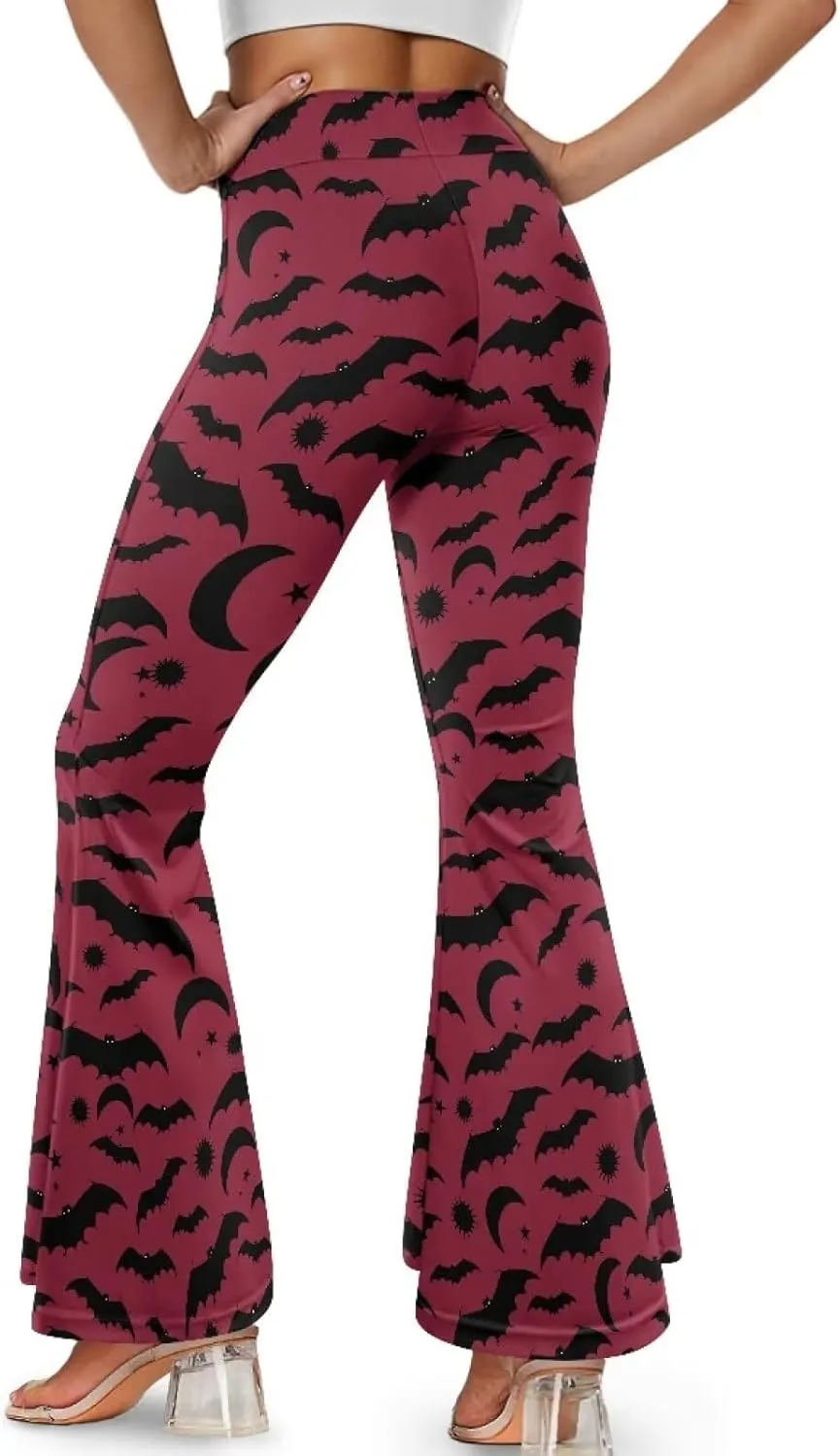 Yoga Pants Women Flared Slit Leggings Tummy Control High Waist Bell Bottom Trousers Plus Size Workout Bootleg Pants