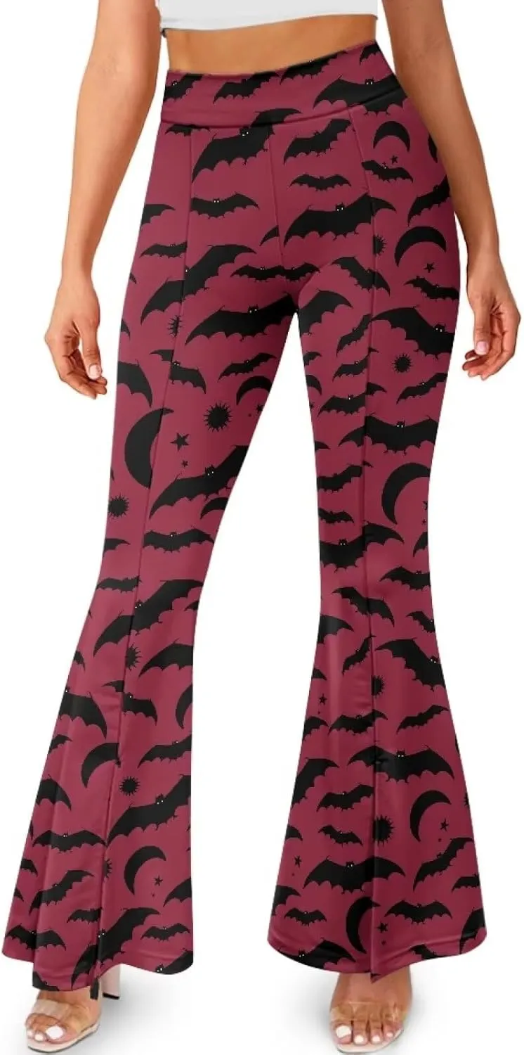 Yoga Pants Women Flared Slit Leggings Tummy Control High Waist Bell Bottom Trousers Plus Size Workout Bootleg Pants
