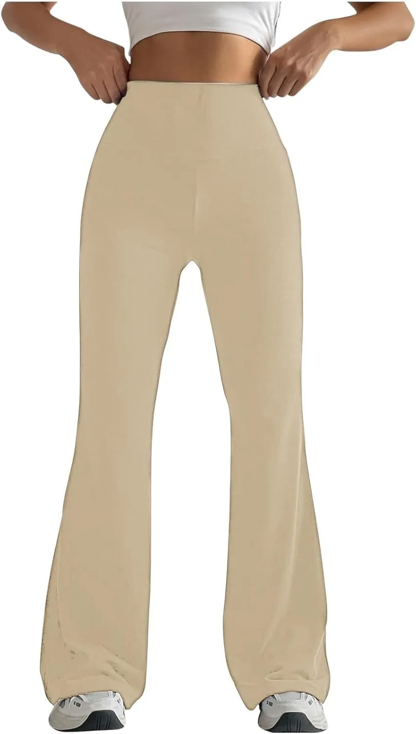 Yoga Women Straight Dress Pants with Pockets Tall Petite Regular for Work Business Thick Leggings for Women Plus