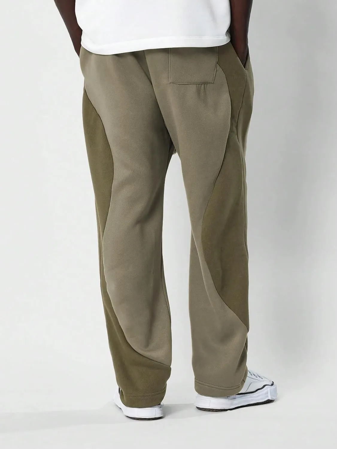 ZAFUL Men's Baggy Sweatpants Color Block Irregular Patchwork Drawstring Sweatpants Casual Wide Leg Lounge Pants